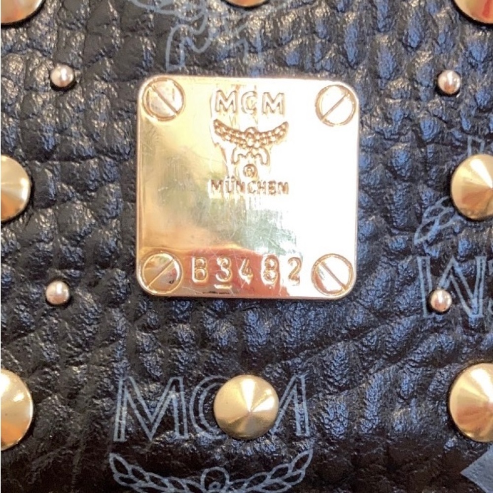 Authentic Mcm Black Studded Mini-Back Pack - image 2